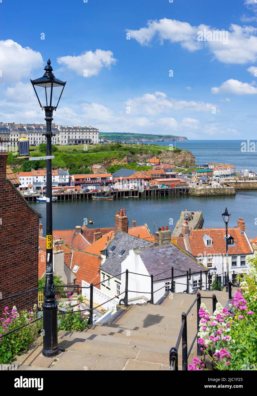 Whitby Yorkshire Whitby 199 marches Whitby North Yorkshire Angleterre Grande-Bretagne GB Europe Banque D'Images