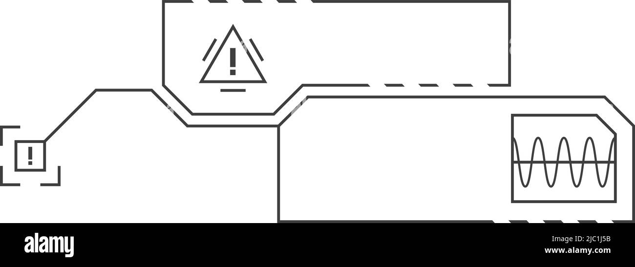 Élément hud futuriste. Icône de ligne de repère de message Illustration de Vecteur