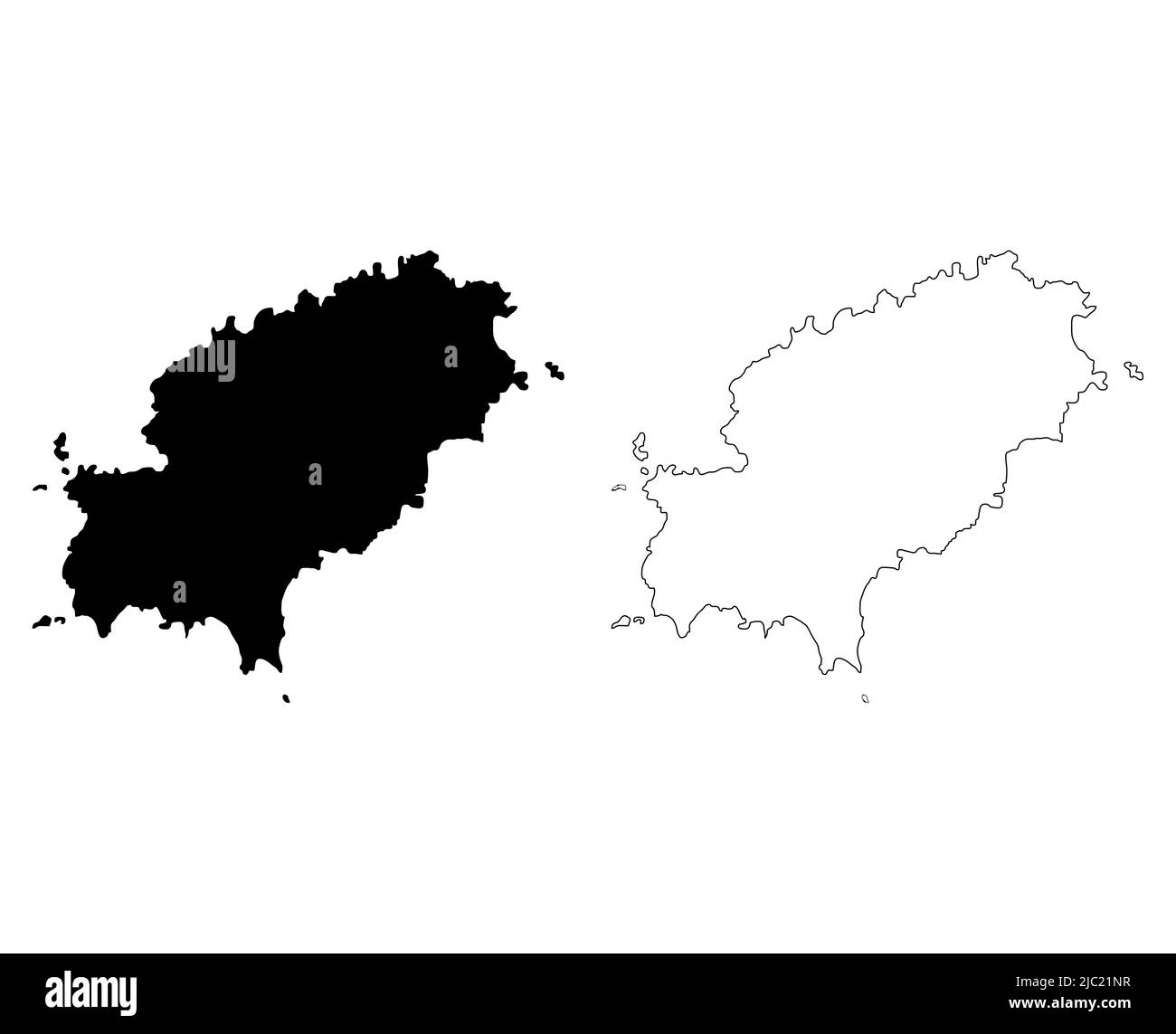 Ensemble de Ibiza carte haut détail île, région espagnole signe plat, web design vecteur illustration . Illustration de Vecteur