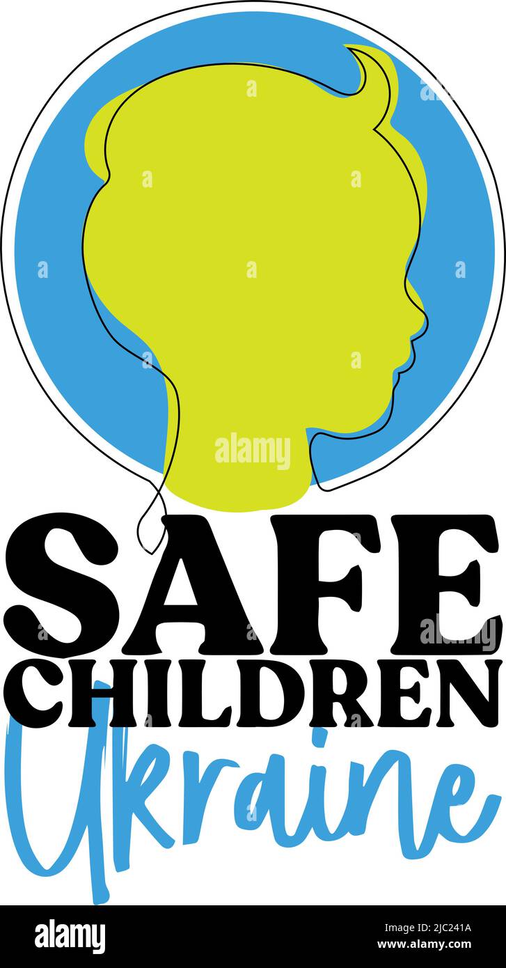 Sauver pour les enfants Ukraine. Arrêter la guerre en Ukraine Illustration de Vecteur