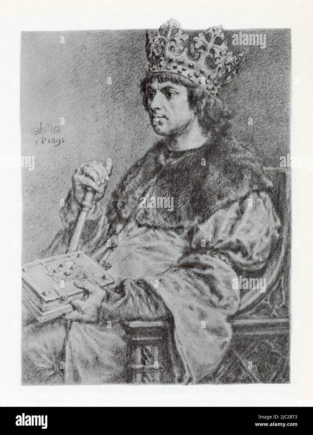 JAN MATEJKO.Aleksander Jagiellończyk (ur. 5 sierpnia 1461 W Krakowie, zm. 19 sierpnia 1506 W Wilnie) – syn Kazimierza IV Jagiellończyka i Elżbiety Rak Banque D'Images