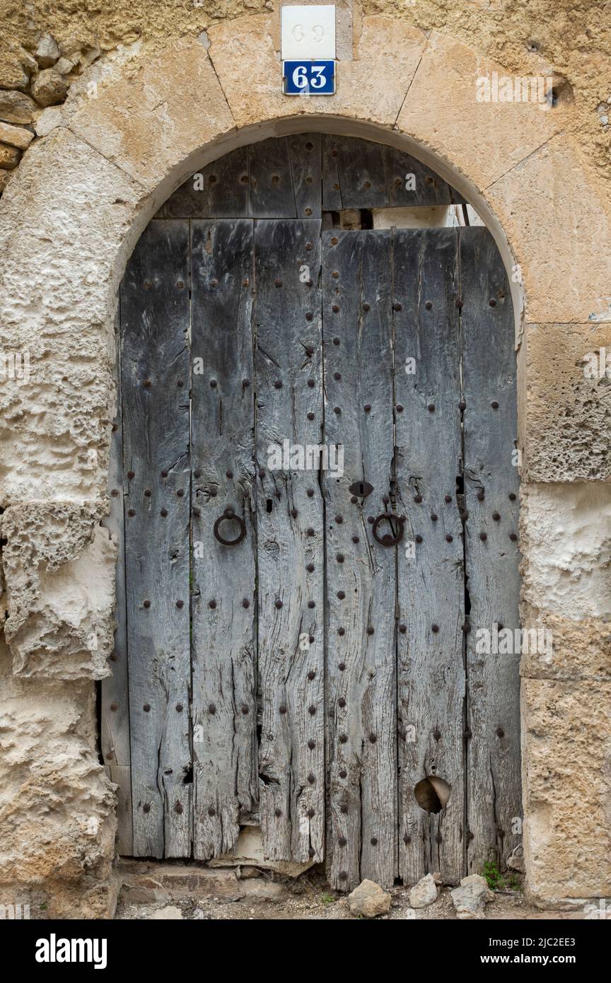 Vieille porte en bois.Mallorca.Espagne Banque D'Images