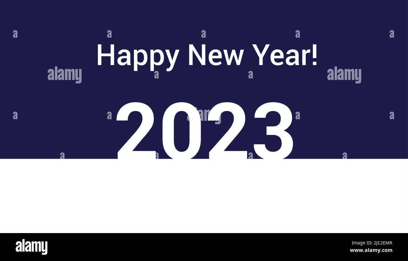 Bonne année 2023. Bannière en bleu foncé et blanc Illustration de Vecteur