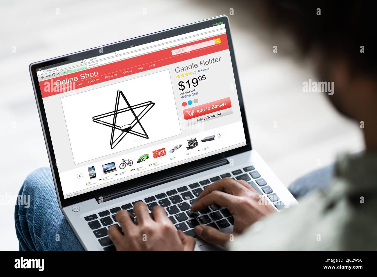 Luxury Designer Home Decor Boutique en ligne. ECommerce Shopping Banque D'Images