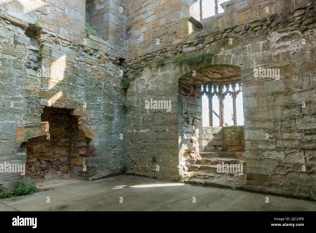 Détails à l'intérieur de la tour Marmion, West Tanfield, North Yorkshire, Royaume-Uni. Banque D'Images