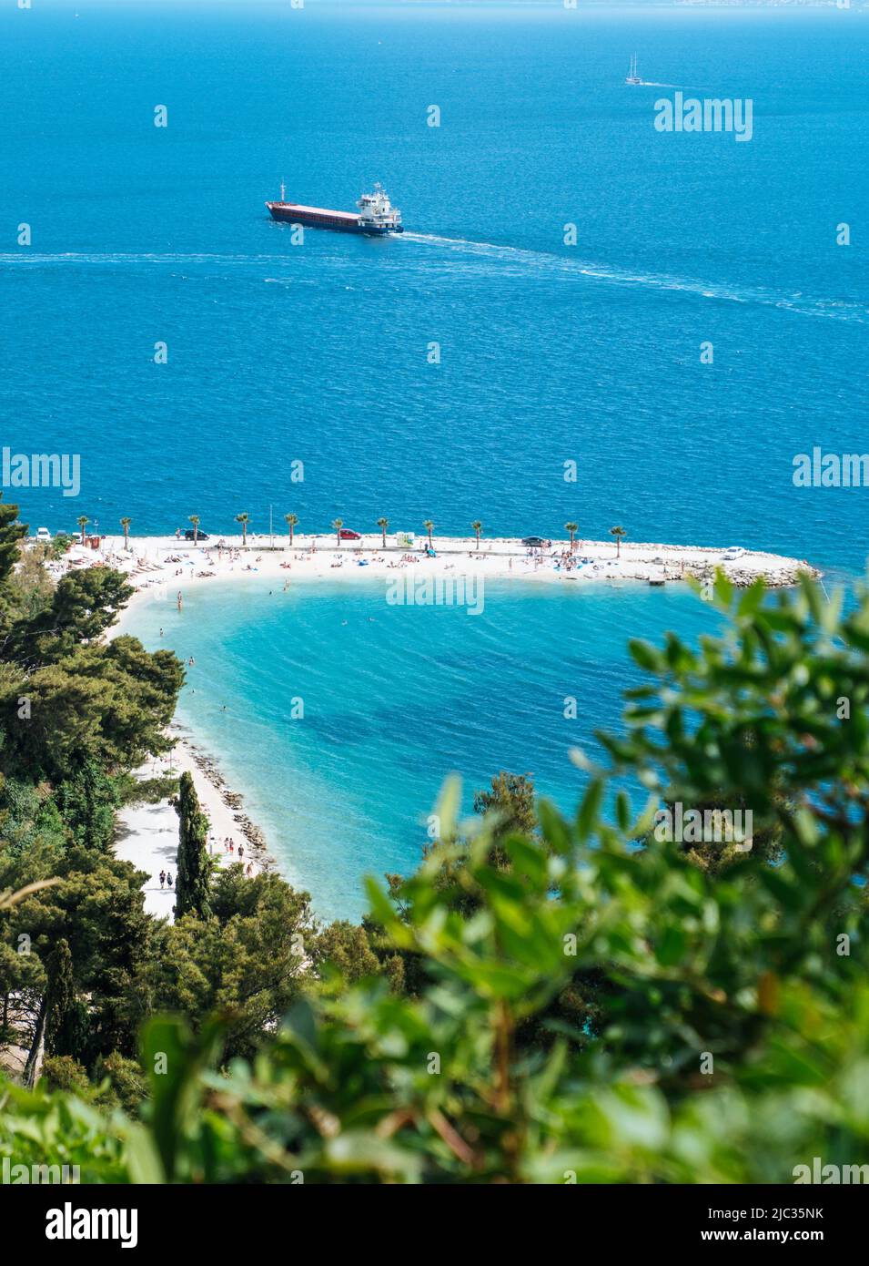 Kasjuni Beach à Split, Croatie Banque D'Images