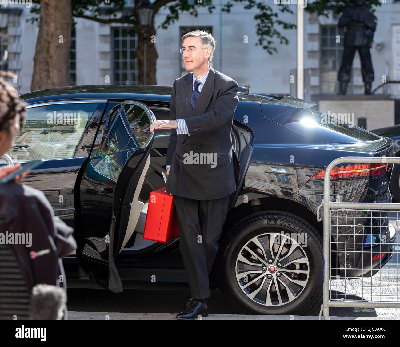 Jacob Rees-Mogg, ministre d'État chargé des possibilités de Brexit et de l'efficacité gouvernementale, arrive au Cabinet pour des réunions hebdomadaires du Cabinet. Image s Banque D'Images