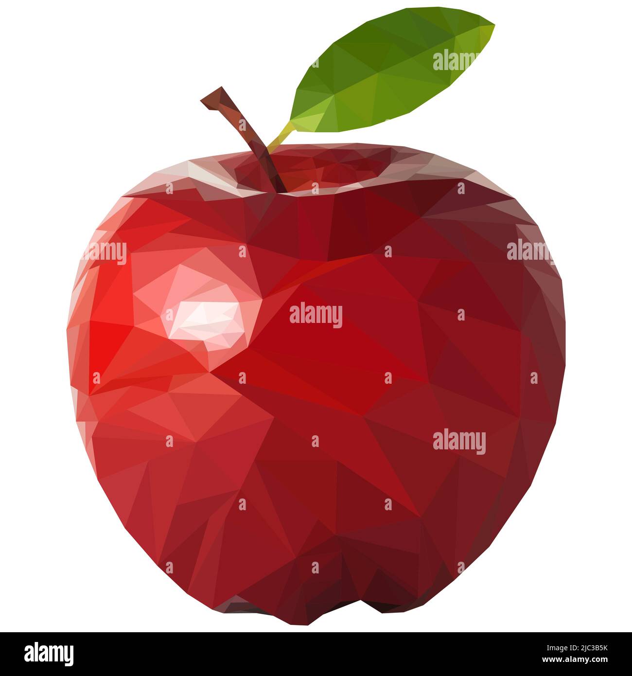Pomme mûre juteuse de style poly bas Illustration de Vecteur