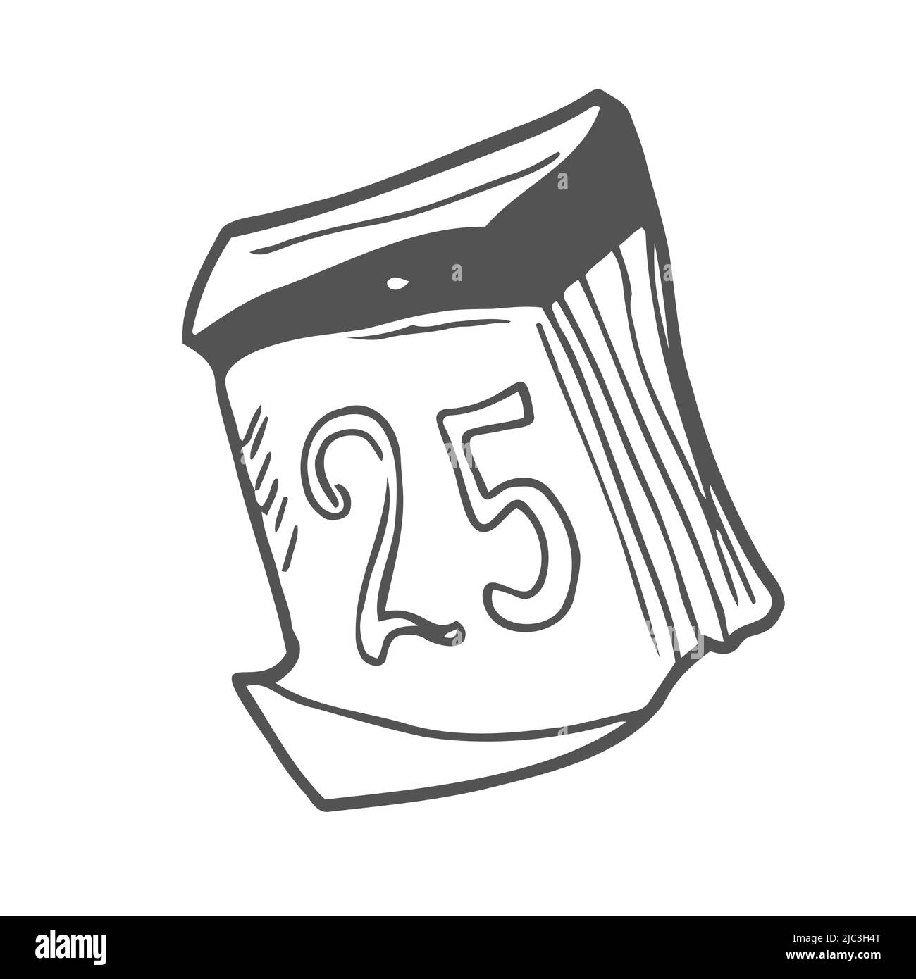 Calendrier. Compte à rebours de Noël avec feuilles de papier et anneaux en métal. Illustration de Vecteur