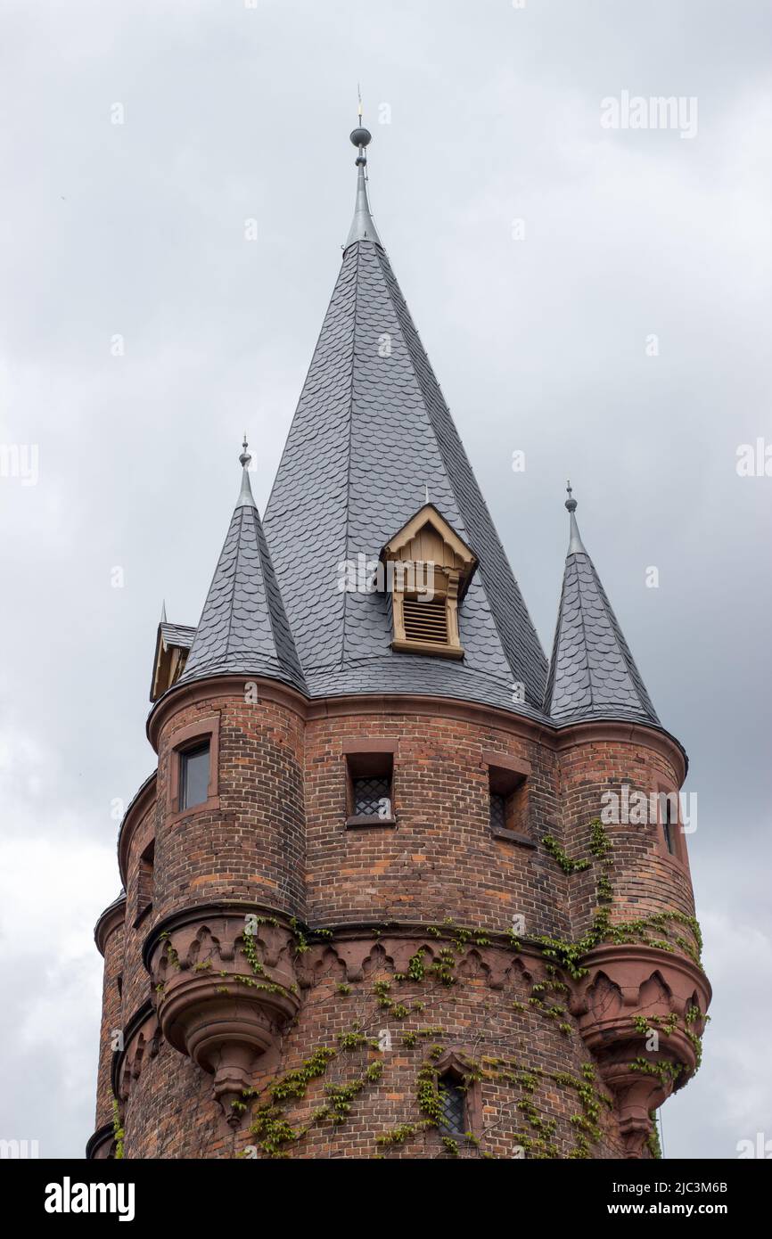 Tour du château hradec nad moravici en moravie, région d'opava, silésie, république tchèque. Célèbre monument culturel national. Banque D'Images