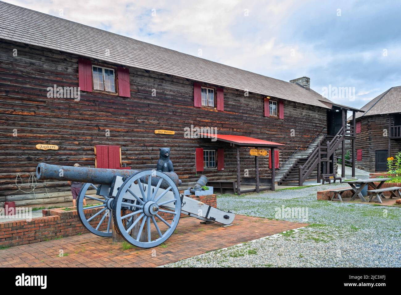 Fort William Henry à Lake George, New York. Il est maintenant exploité comme un musée vivant et une attraction touristique populaire. Banque D'Images