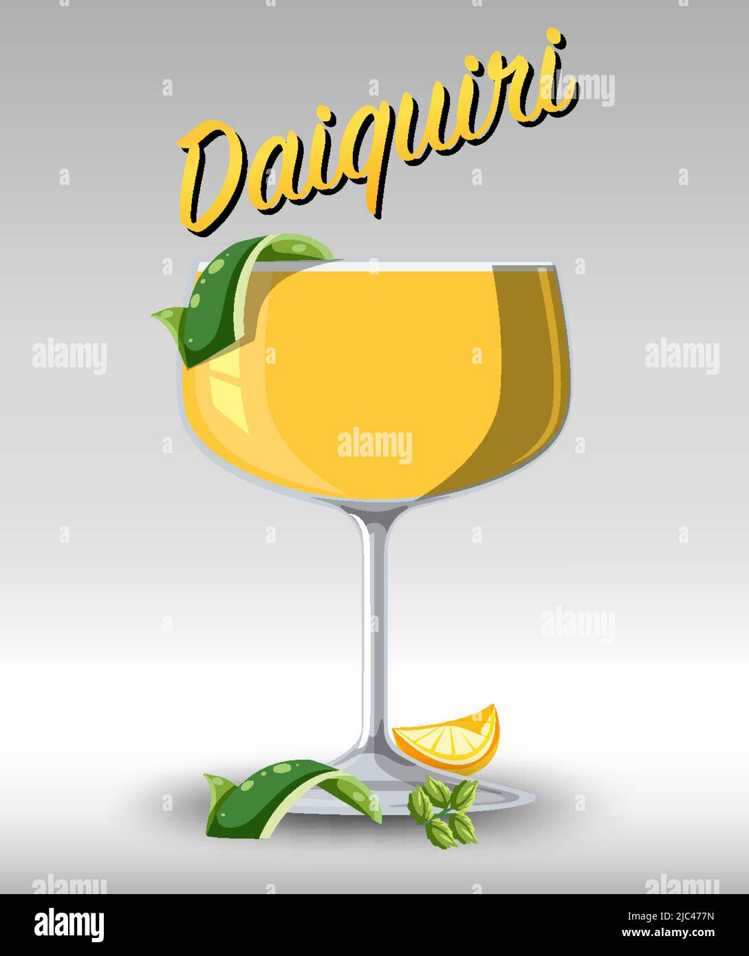 Cocktail Daiquiri dans l'illustration en verre Illustration de Vecteur