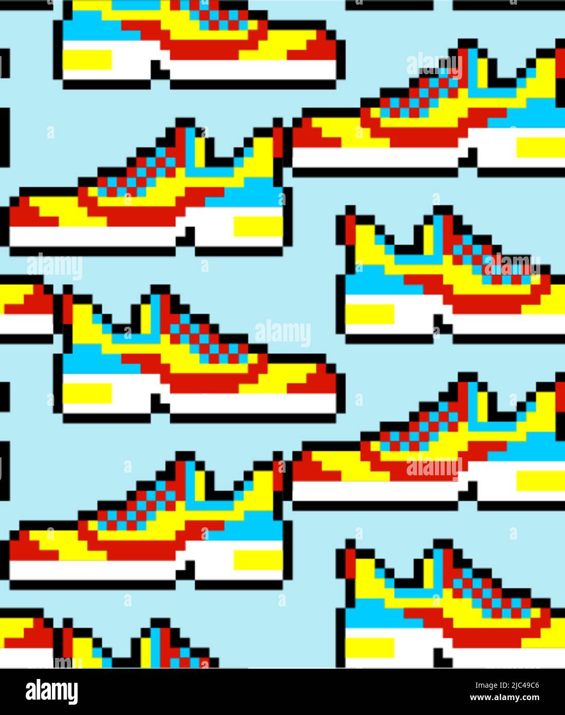 Baskets sans coutures à motif pixel art. fond de basket 8 bits. texture  pixélisée Image Vectorielle Stock - Alamy
