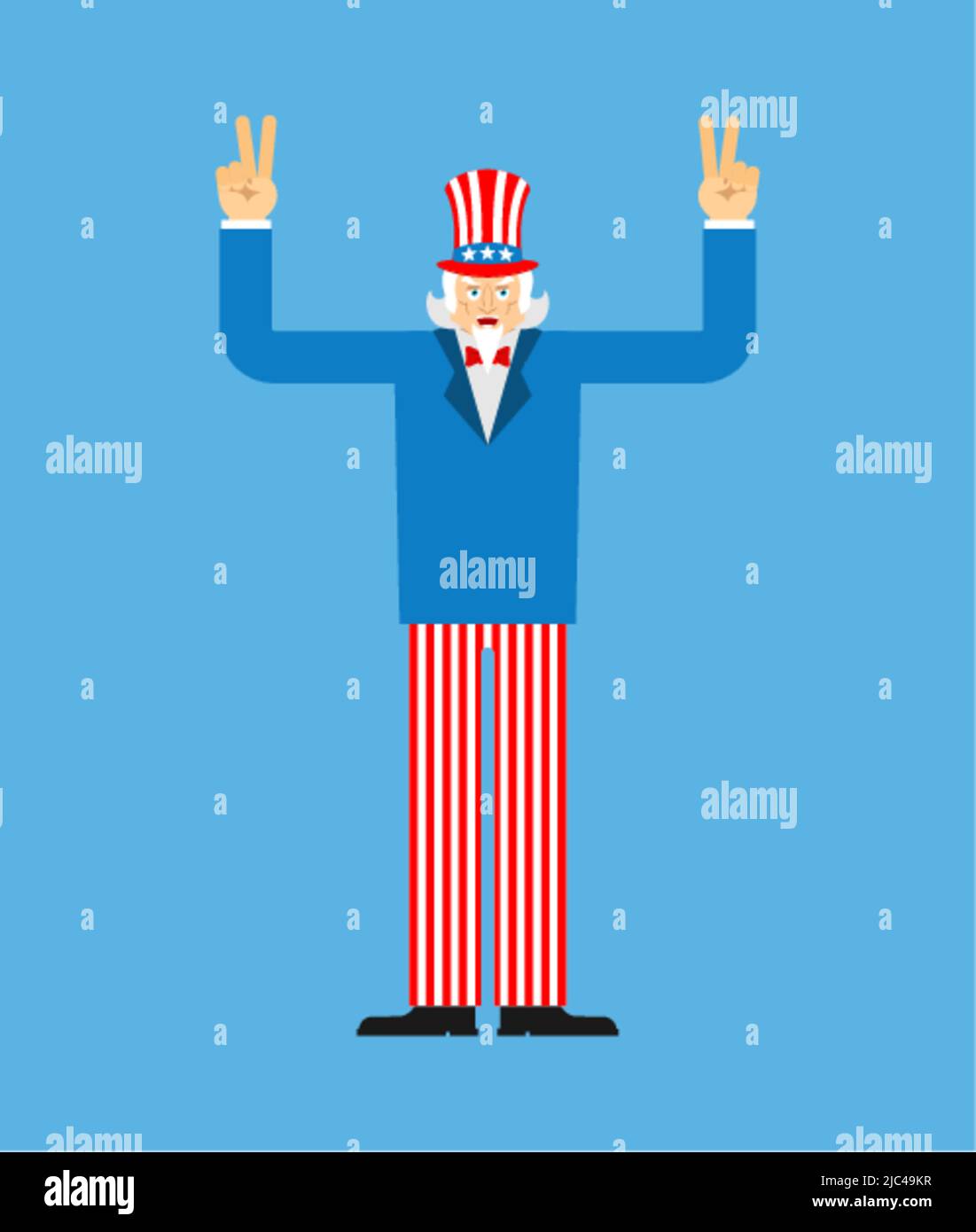 Oncle Sam président isolé. Illustration des élections. Besoin de votre voix. Illustration de Vecteur