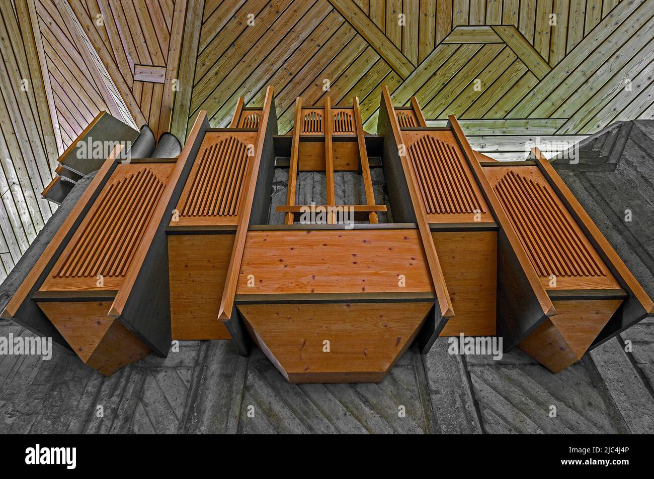 L'orgue, Saint-Hedwig, église paroissiale catholique romaine dans le district de Thingers, Kempten, Allgaeu, Bavière, Allemagne Banque D'Images