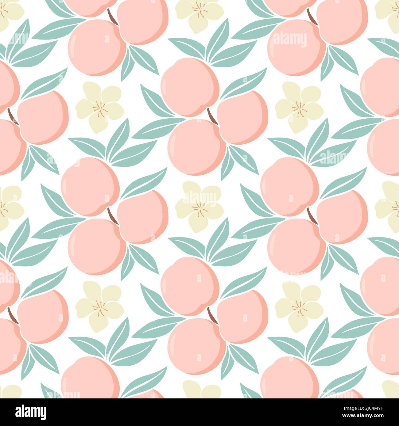 Fond de fleurs de pêche. Fleurs de fruits de pêche et feuillage illustration vectorielle sans couture. Impression pour papier peint, textile, papier et design. Beaut Illustration de Vecteur