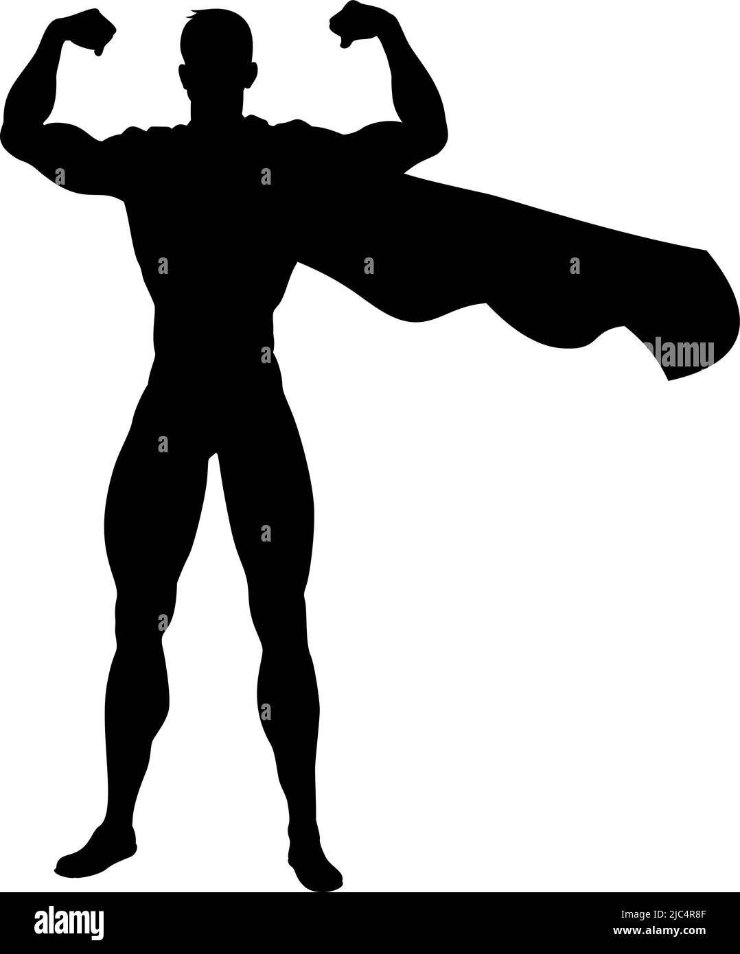 Super Hero Silhouette Super Hero Comic Book Man Illustration de Vecteur