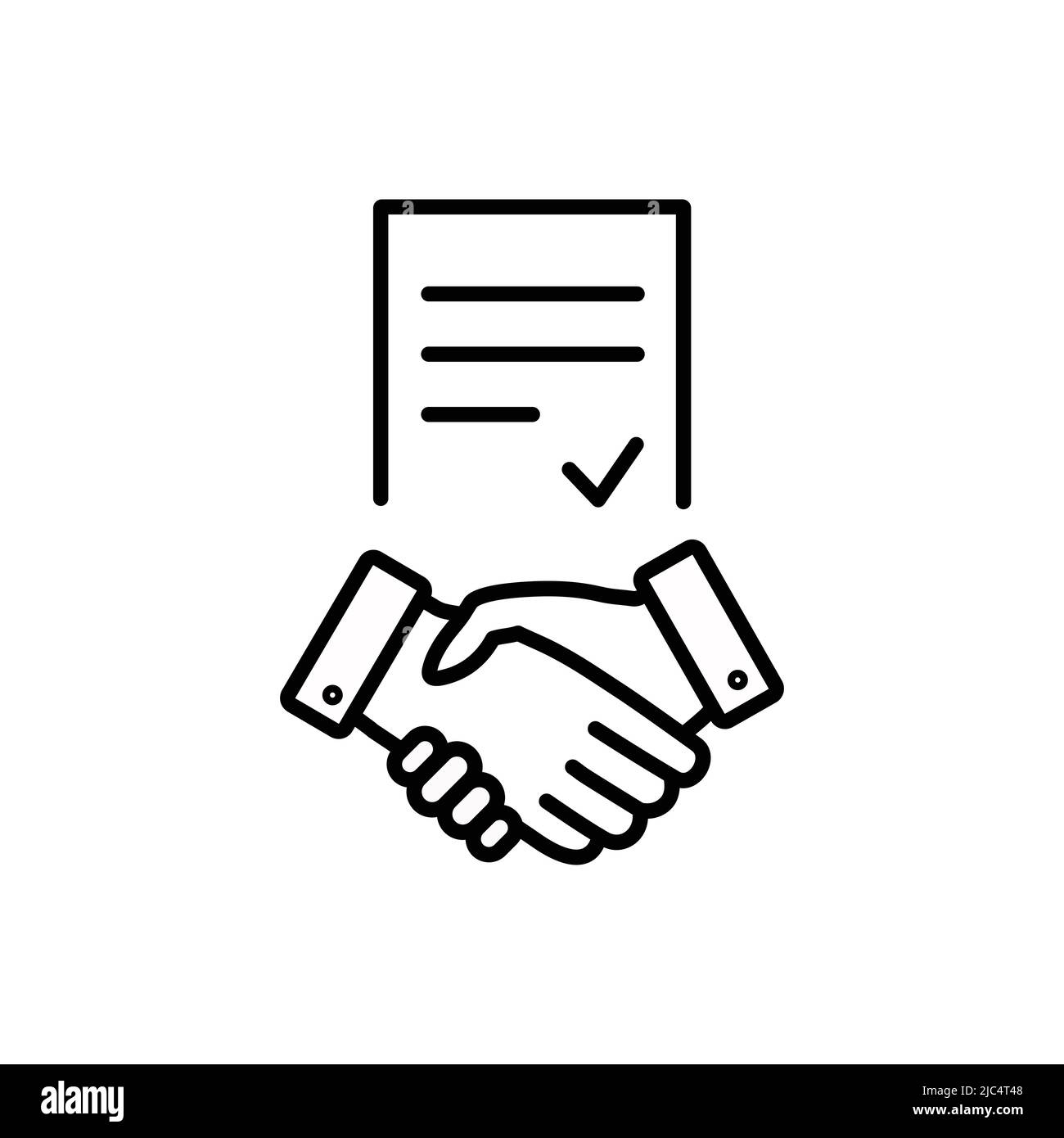 Conclusion d'un contrat icône ligne concept. Conclusion d'un contrat linéaire vector illustration, symbole, d'un signe Illustration de Vecteur