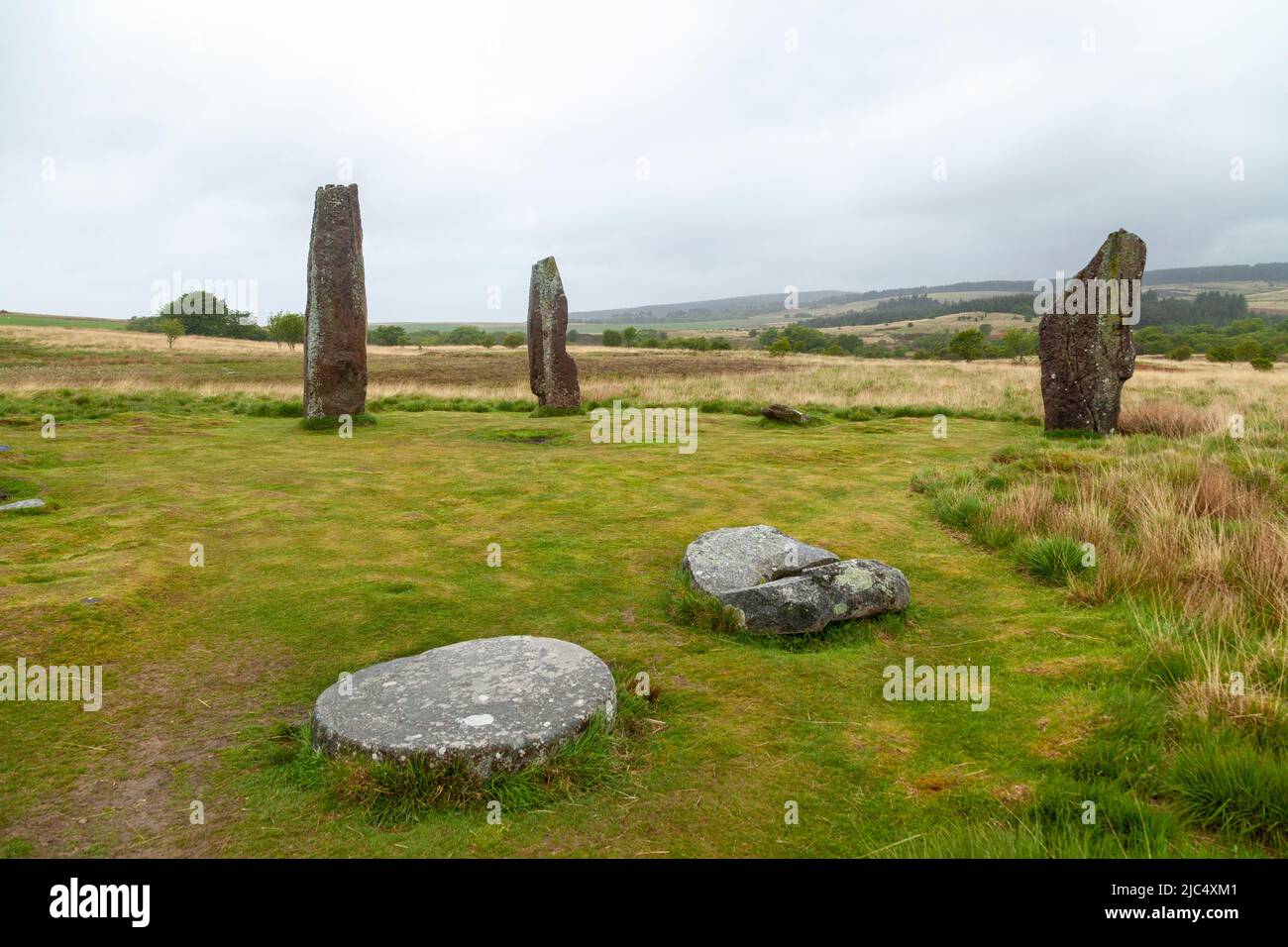Machrie Moor Stone Circle 2 sur l'île d'Arran, Écosse Banque D'Images