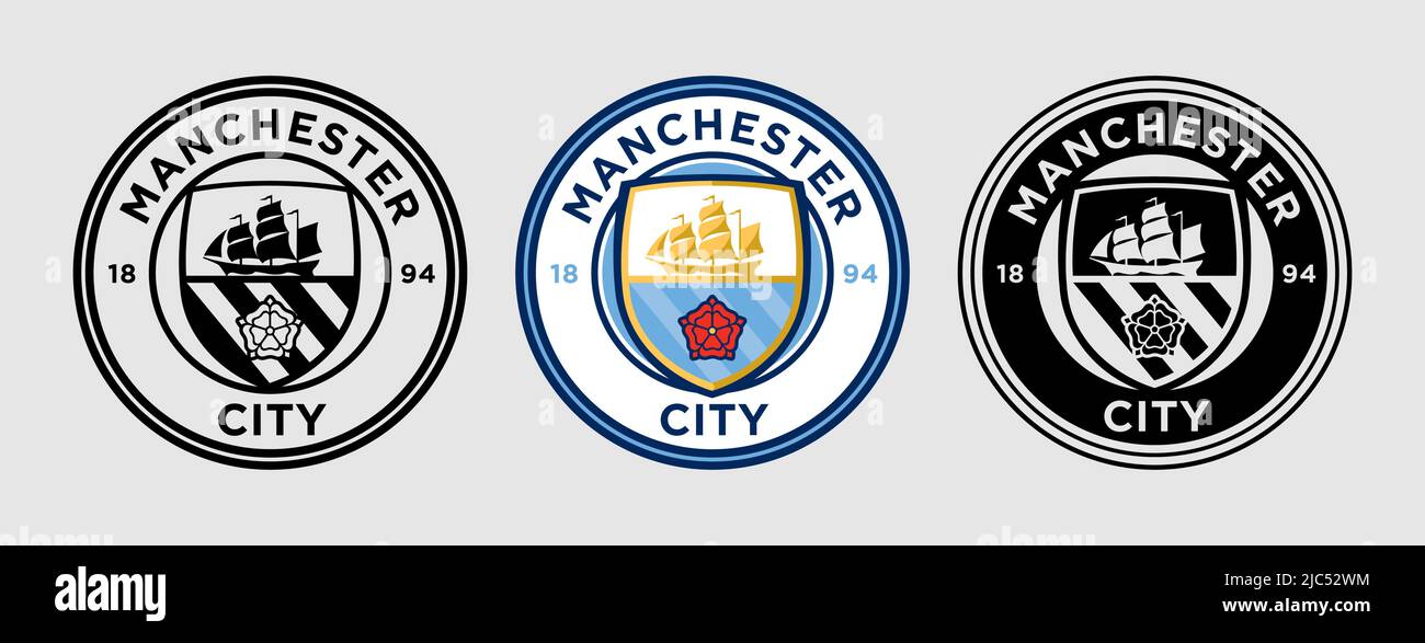 Emblème du club de football de Manchester City. Gravure Illustration de Vecteur