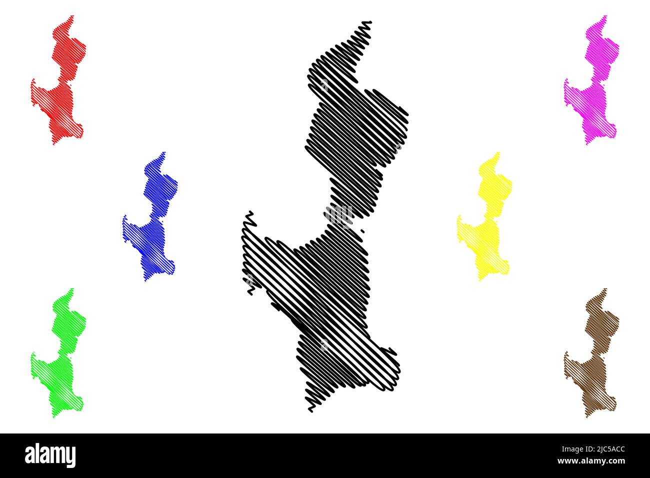 Île d'eDay (Royaume-Uni de Grande-Bretagne et d'Irlande du Nord, Écosse, archipel d'Orkney) carte illustration vectorielle, croquis griffés de l'île d'aide Illustration de Vecteur