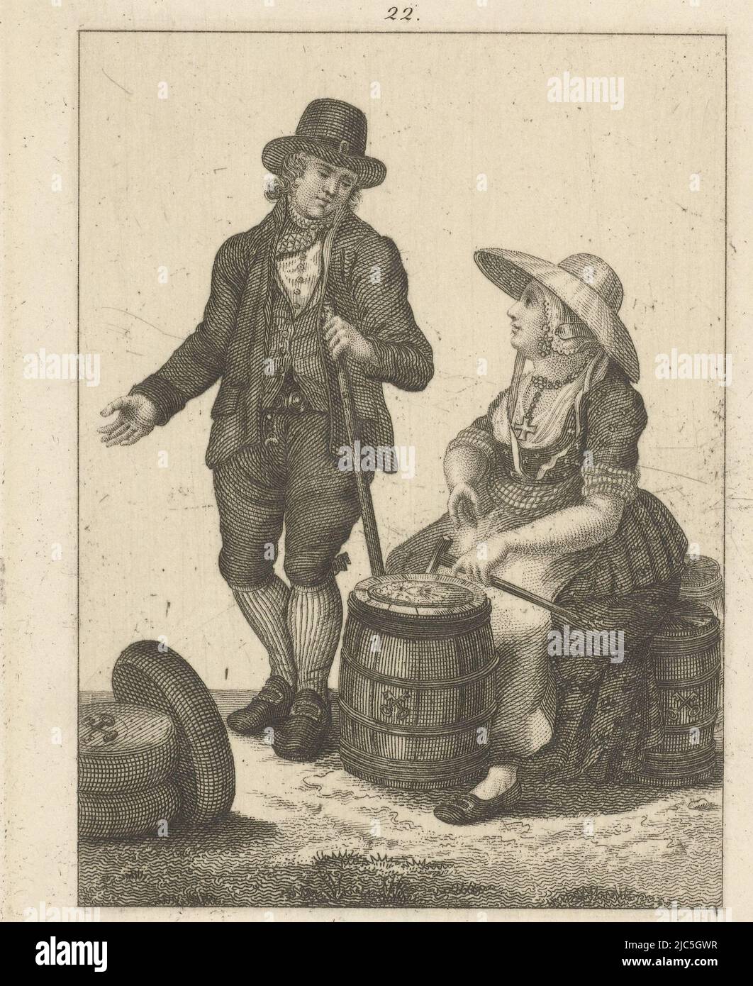 Tirage Albuminé Vintage - Hamon, Elliant, Bretagne (1870) - Jeune Homme Et Femmes En Costume Régional