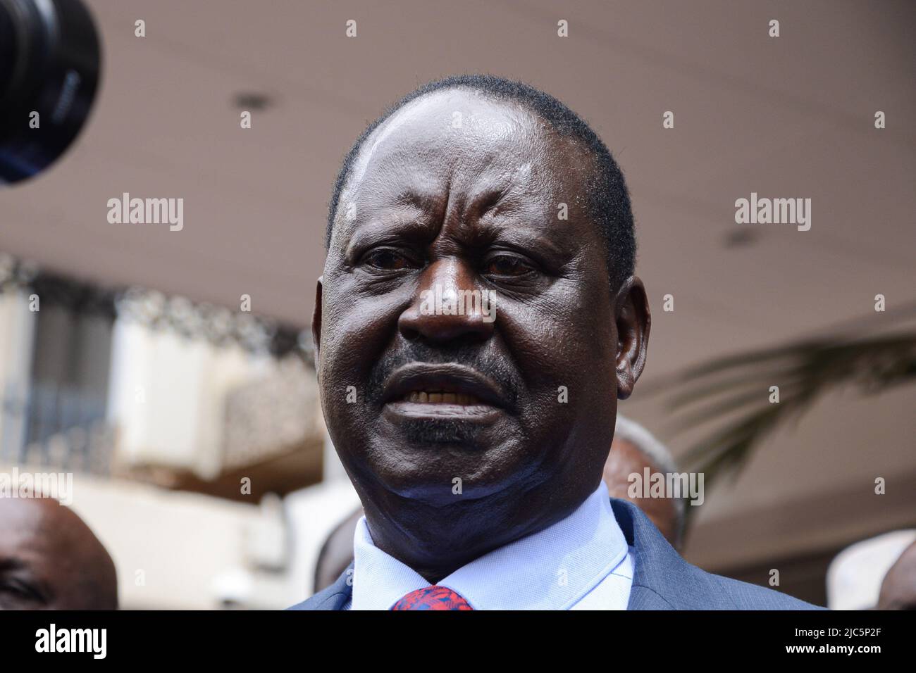 Nairobi, Nairobi, Kenya. 7th juin 2022. Azimio la Umoja, candidate à la présidence, Raila Odinga, parle aux médias à l'extérieur de l'hôtel Hilton de Nairobi. (Image de crédit : © John Ochieng/SOPA Images via ZUMA Press Wire) Banque D'Images