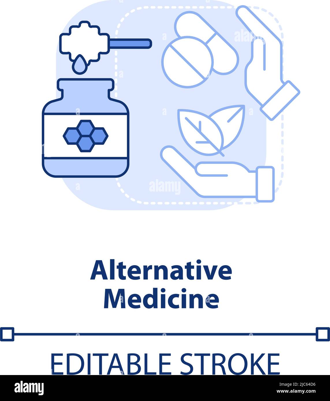 Alternative médecine bleu clair concept icône Illustration de Vecteur
