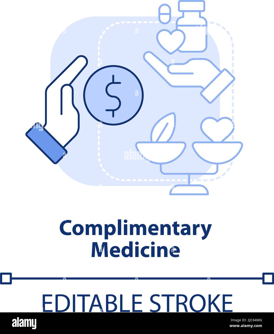 Icône de concept bleu clair du médicament gratuit Illustration de Vecteur
