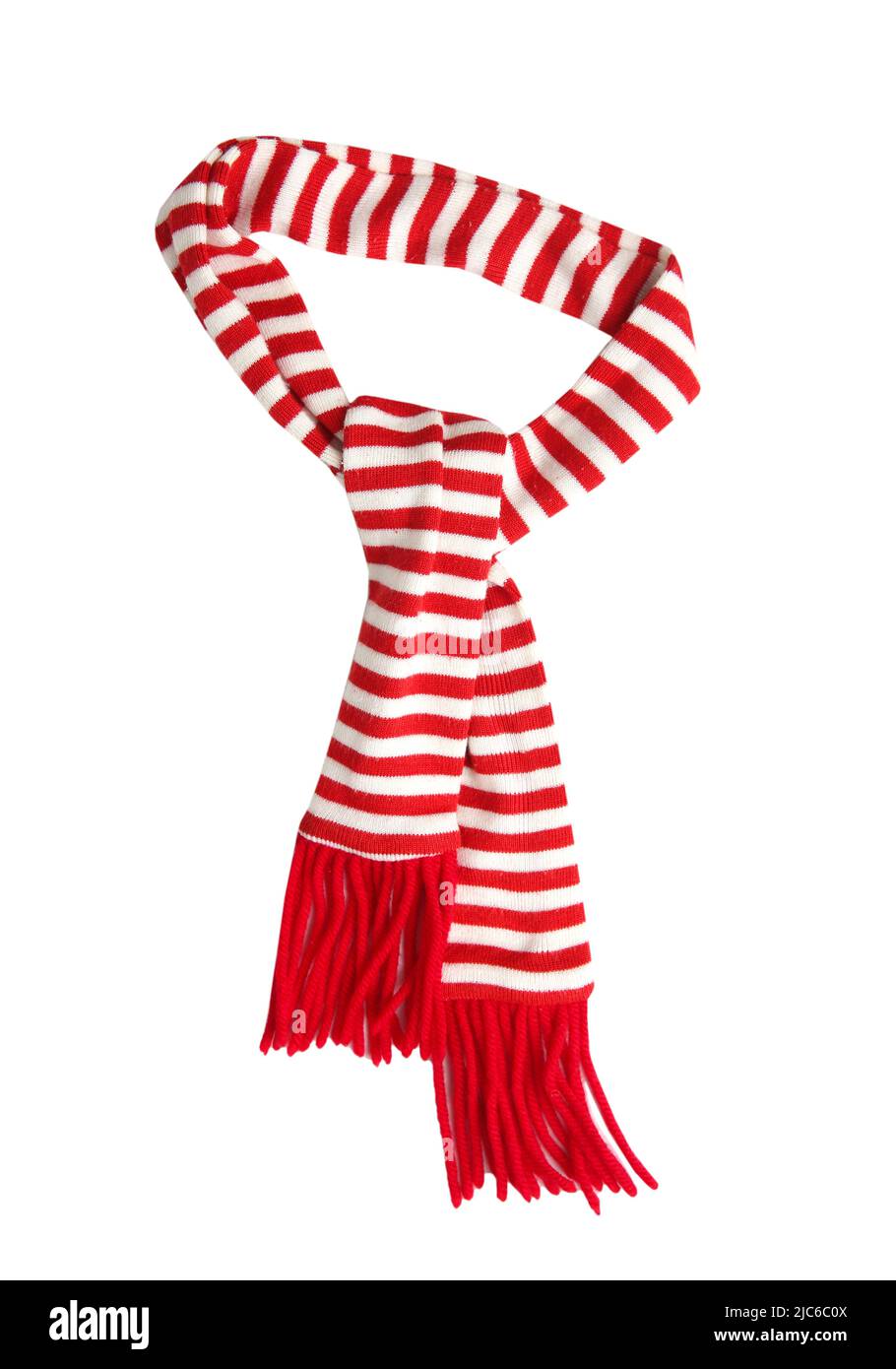 Foulard de Noël rouge isolé, élément de décoration du nouvel an. Vêtements de père Noël, décoration de costume.décoration de vacances. Vêtements traditionnels. Banque D'Images