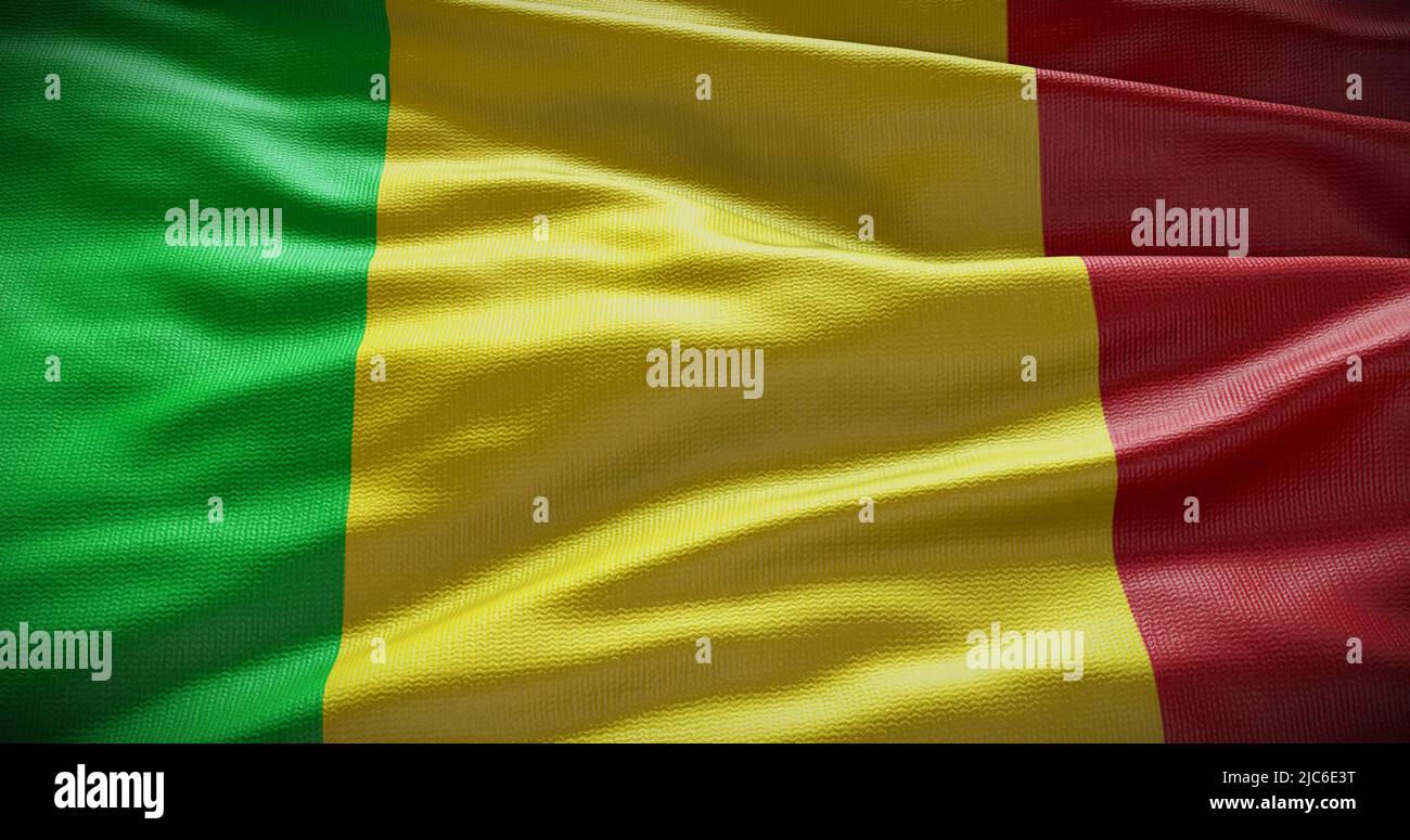 Illustration de fond du drapeau national du Mali. Symbole du pays. Banque D'Images