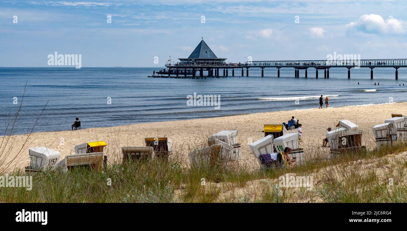 mer baltique, kaiserbäder, seebrücke heringsdorf, usedom Banque D'Images