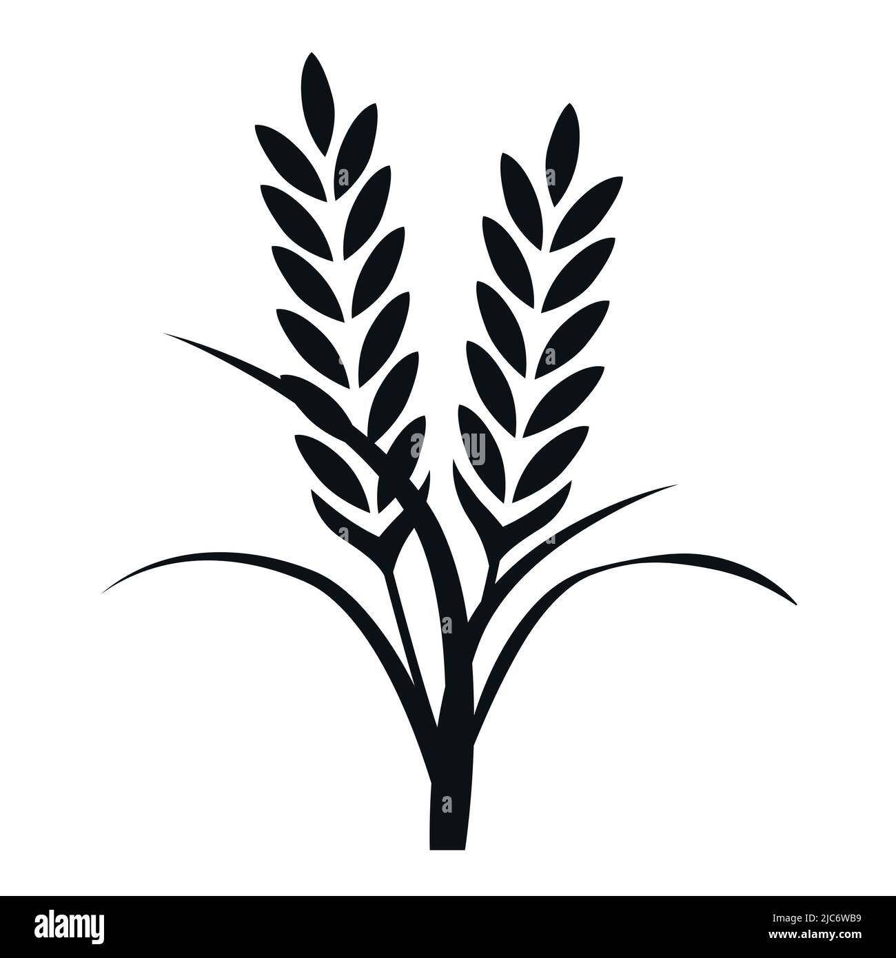 Symbole du riz et du grain pour l'agriculture et l'agriculture végétale icône d'illustration vectorielle Illustration de Vecteur