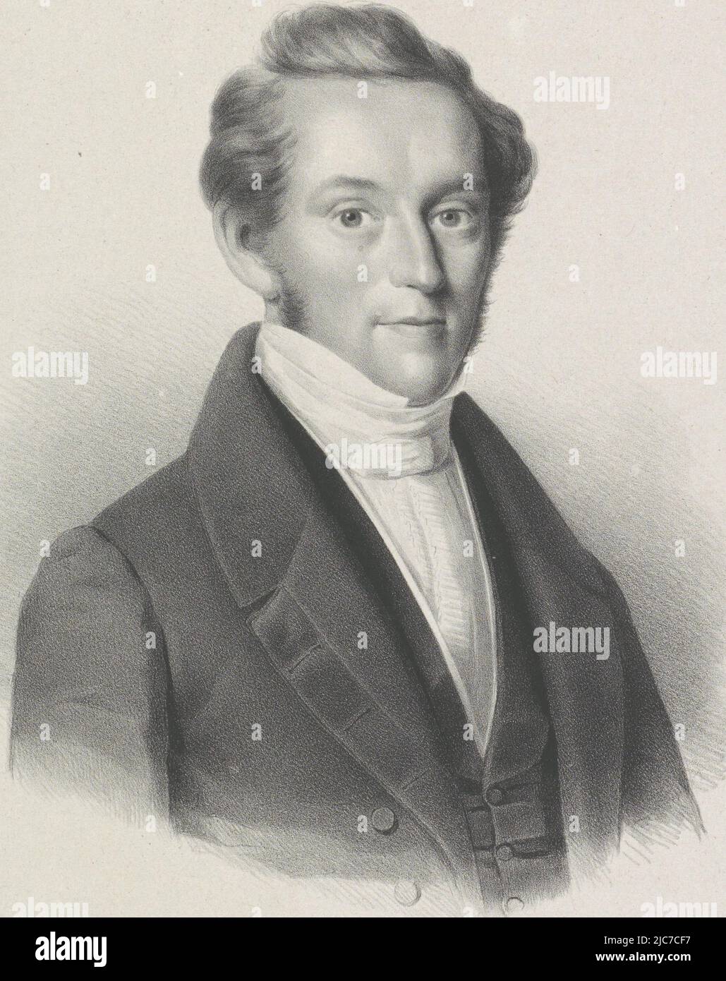 Portrait d'Axel Lourents Land, imprimeur: Anonyme, imprimeur: Hilmar Johannes Backer, (mentionné sur l'objet), Dordrecht, 1822 - 1845, papier, h 440 mm × l 305 mm Banque D'Images