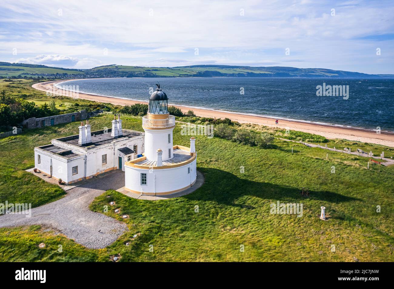 Phare de Chanonry sur l'île Noire, Chanonry point, côte est de l'Écosse, Royaume-Uni Banque D'Images