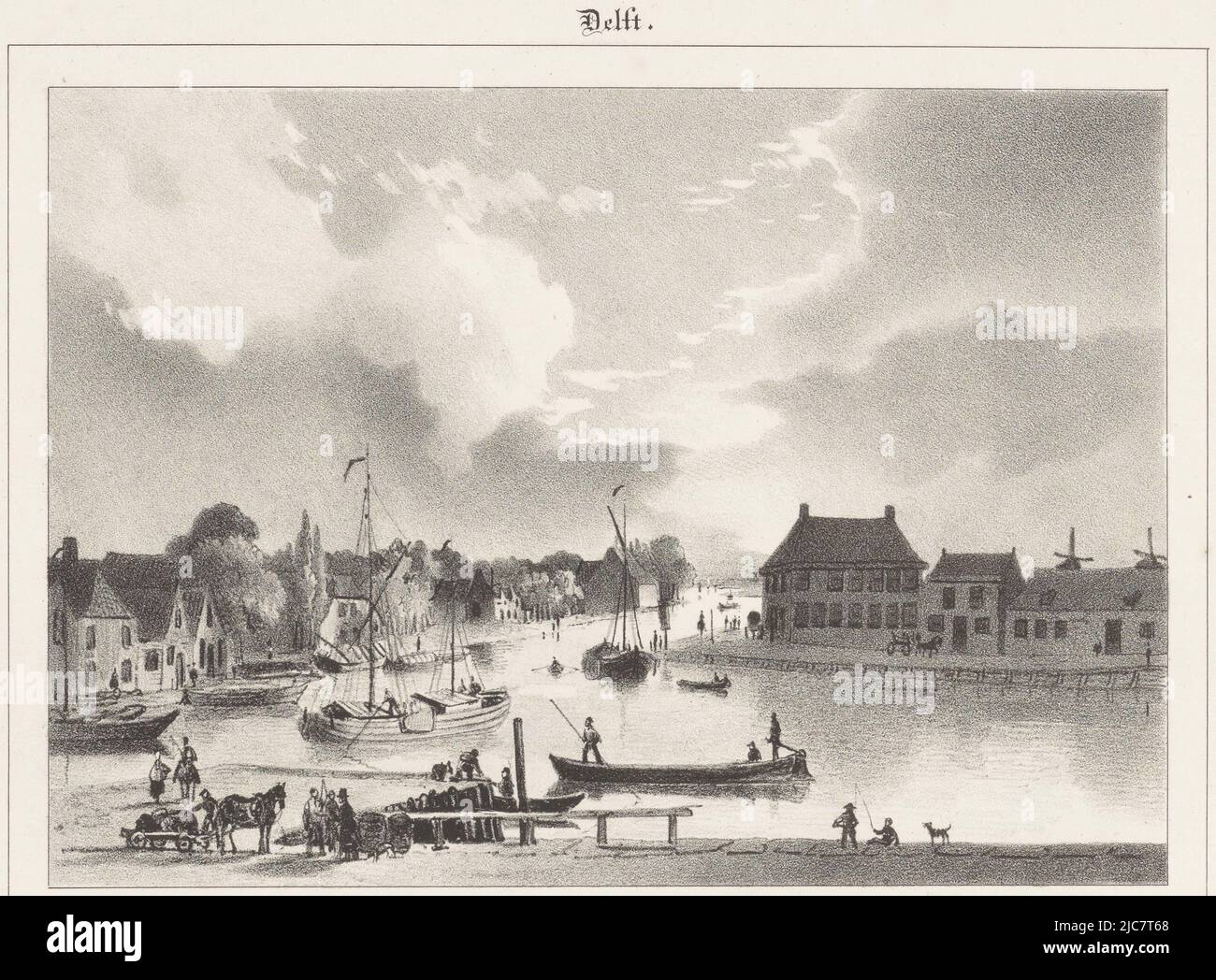 Delftse schie gezigt aan de schie vues Banque de photographies et d