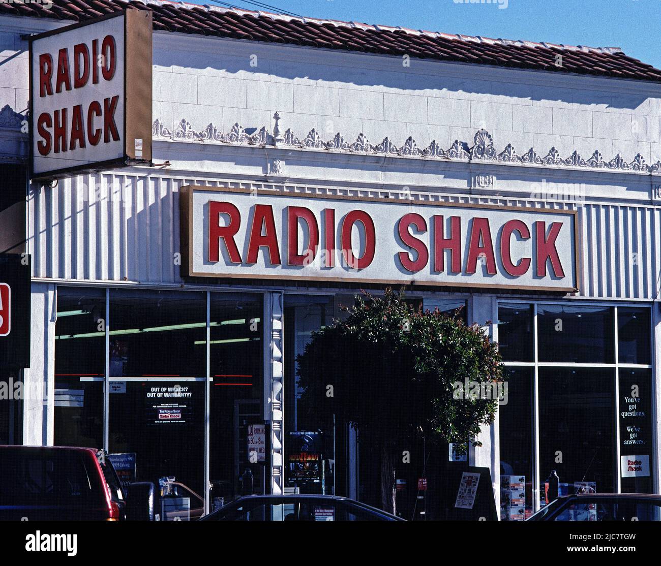 Magasin radio Shack à San Francisco, Californie, 1994 Banque D'Images