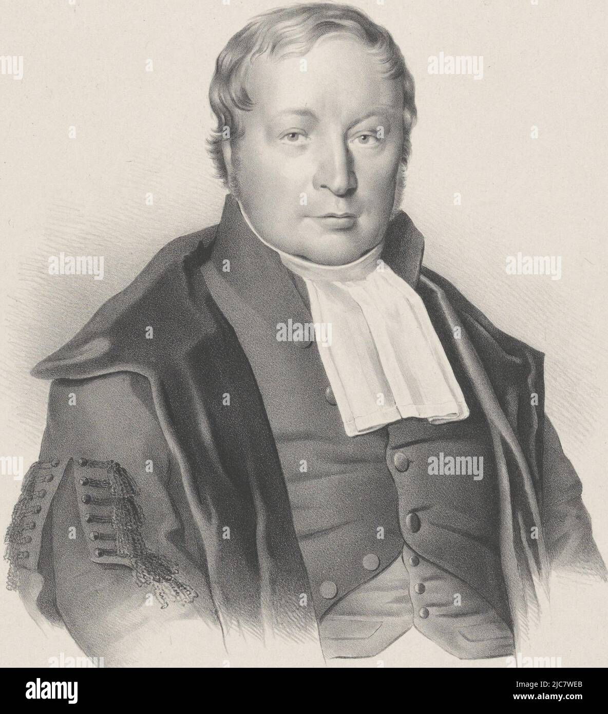 Le sujet porte un toge. Portrait de Gabinus de Wal, imprimeur: Anonyme, imprimeur: Hilmar Johannes Backer, Dordrecht, 1822 - 1845, papier, h 510 mm × l 360 mm Banque D'Images
