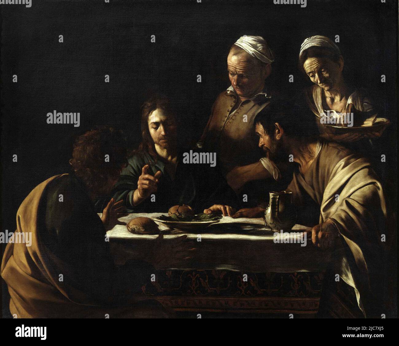 Dîner à Emmaus par Caravaggio (1571–1610) Banque D'Images