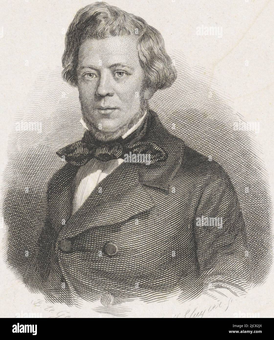 Portrait de Pieter Hendrik Suringar, médecin et professeur, imprimeur: Dirk Jurriaan Sluyter, (mentionné sur l'objet), rapporteur pour avis: Bernard te Gempt, Amsterdam, 1840 - 1886, papier, gravure en acier, gravure, h 190 mm - l 113 mm Banque D'Images