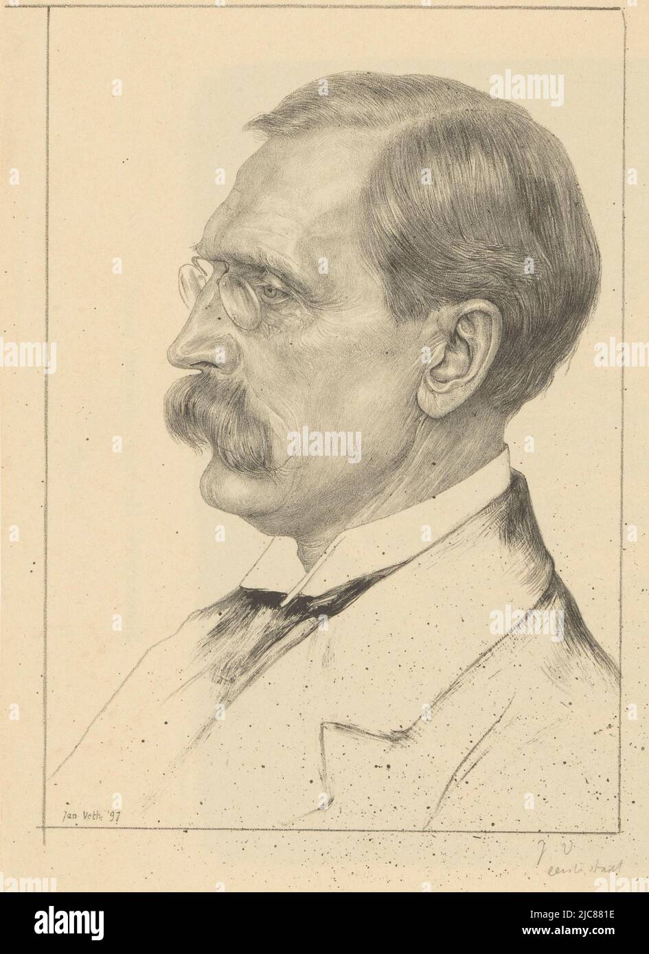 Portrait de Wilhelm von Bode Portraits de la chronique , imprimerie: Jan Veth, (mentionné sur l'objet), pays-Bas, 1897 et/ou 1898, papier, h 300 mm × l 200 mm Banque D'Images