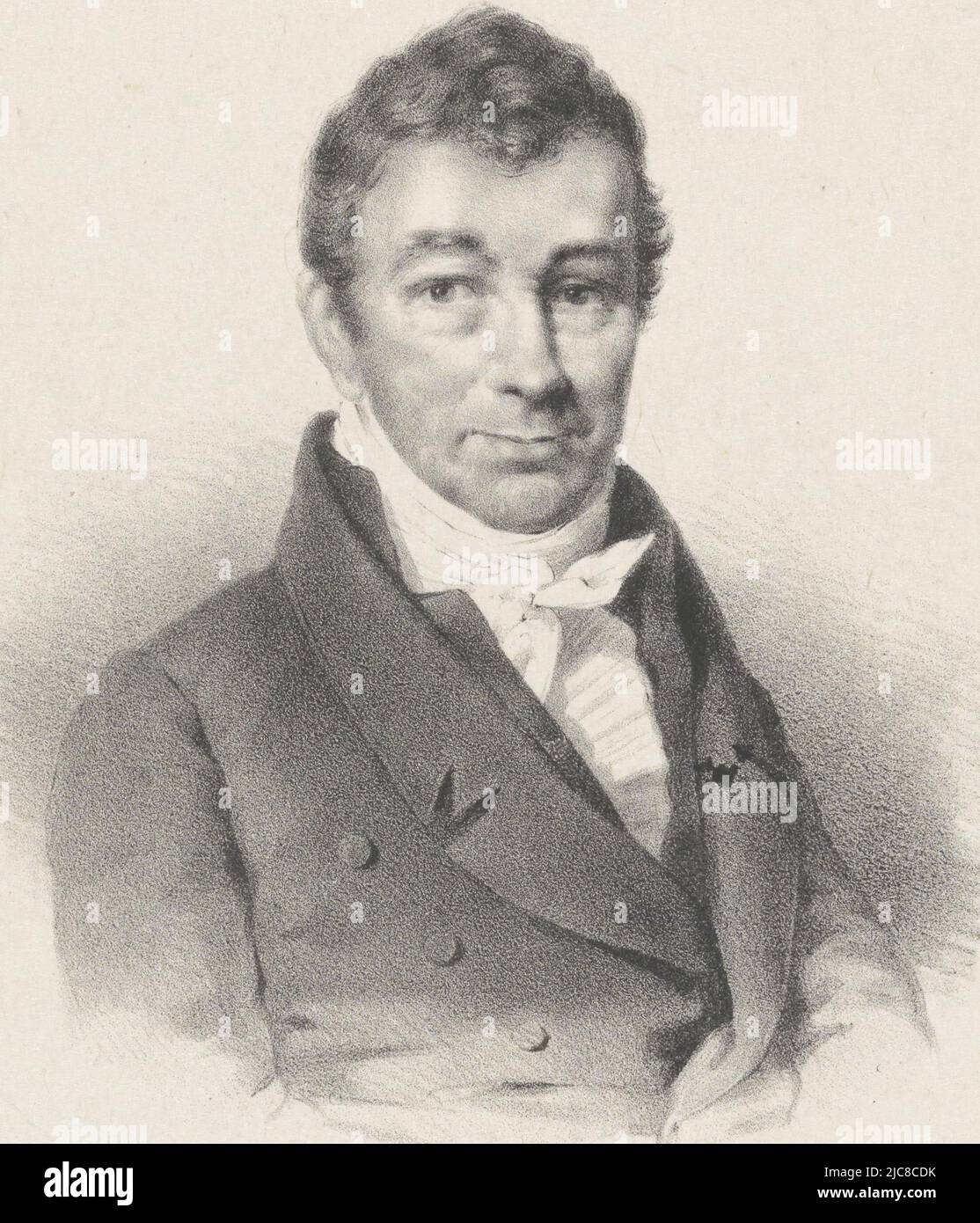 Portrait d'Antoni Christiaan Wynand staring van den Wildenborch., imprimeur: Hilmar Johannes Backer, Dordrecht, 1822 - 1845, papier, h 315 mm - l 258 mm, h 275 mm - l 201 mm Banque D'Images