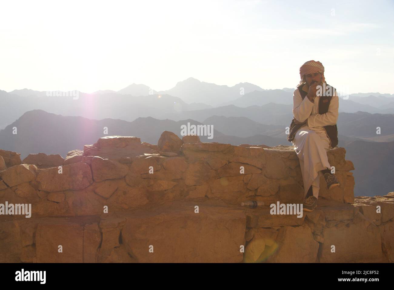 Lever du soleil depuis le sommet du mont Sinaï Banque D'Images