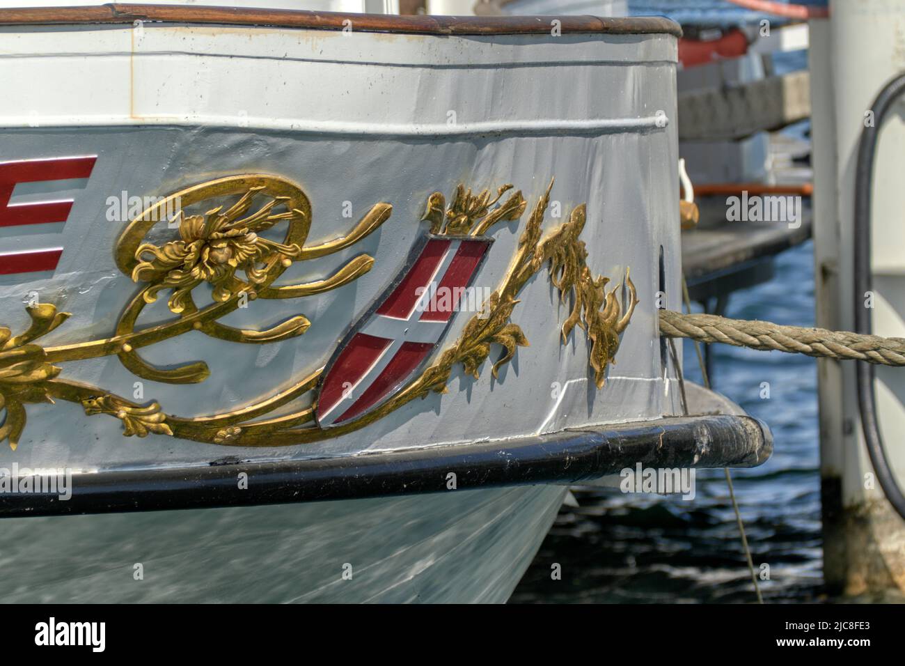 La poupe d'un bateau à vapeur à Genève Banque D'Images