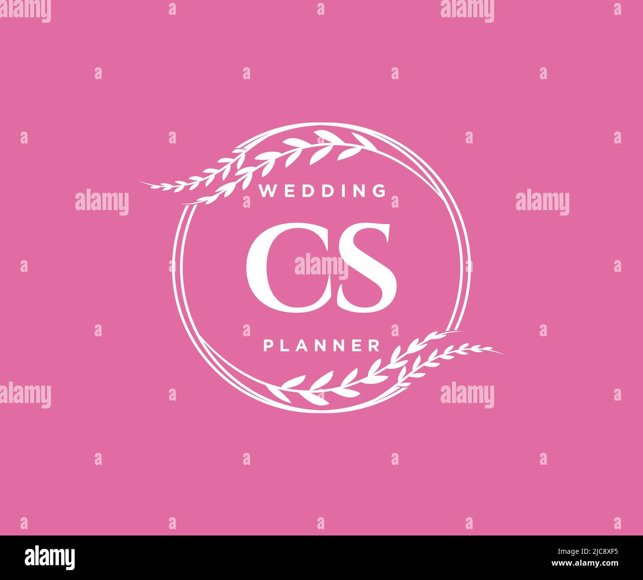 CS initiales lettre mariage monogramme logos collection, dessin à la main moderne minimaliste et modèles floraux pour cartes d'invitation, Save the Date, élégant Illustration de Vecteur
