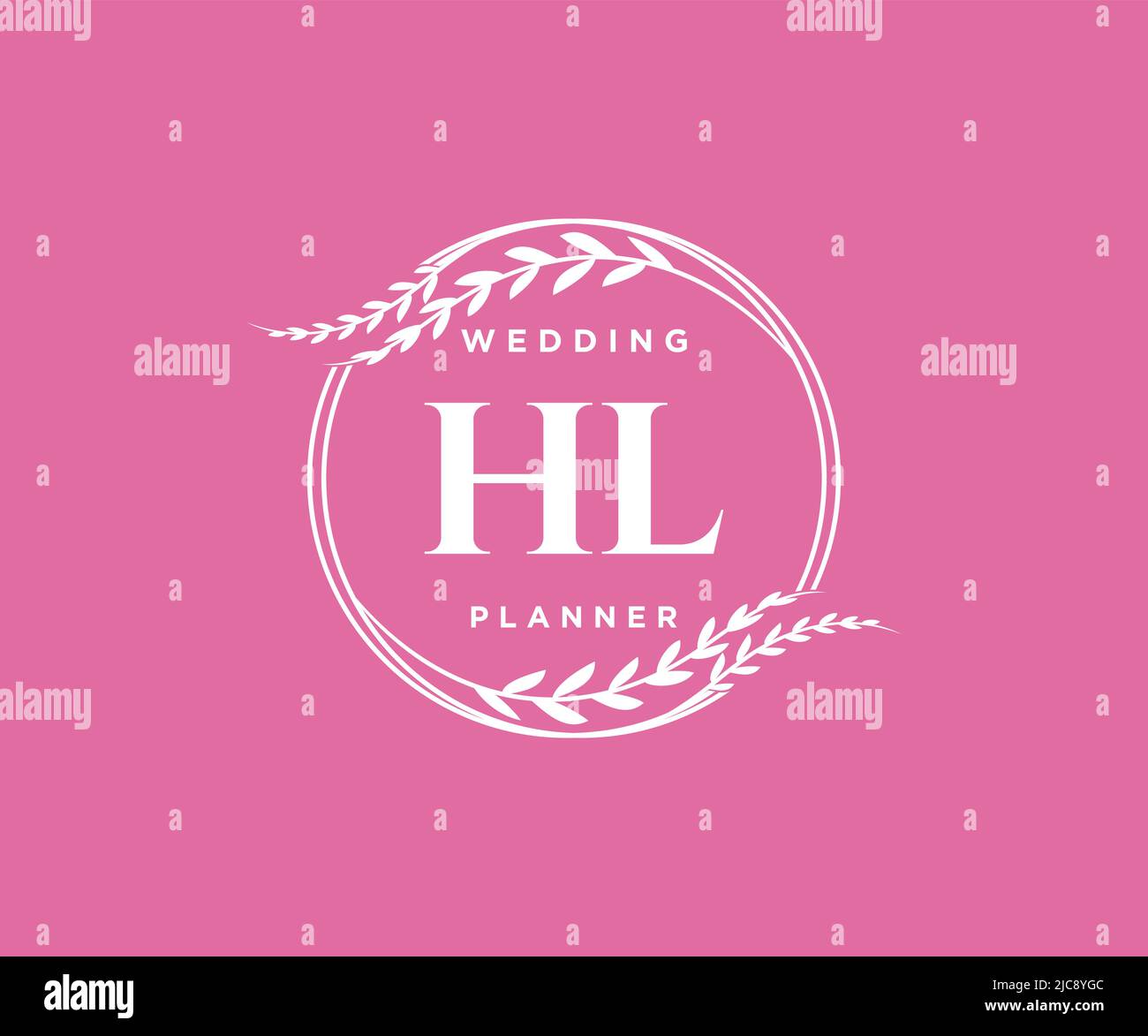 HL initiales lettre mariage monogramme collection de logos, dessin à la main moderne minimaliste et modèles floraux pour cartes d'invitation, Save the Date, élégant Illustration de Vecteur