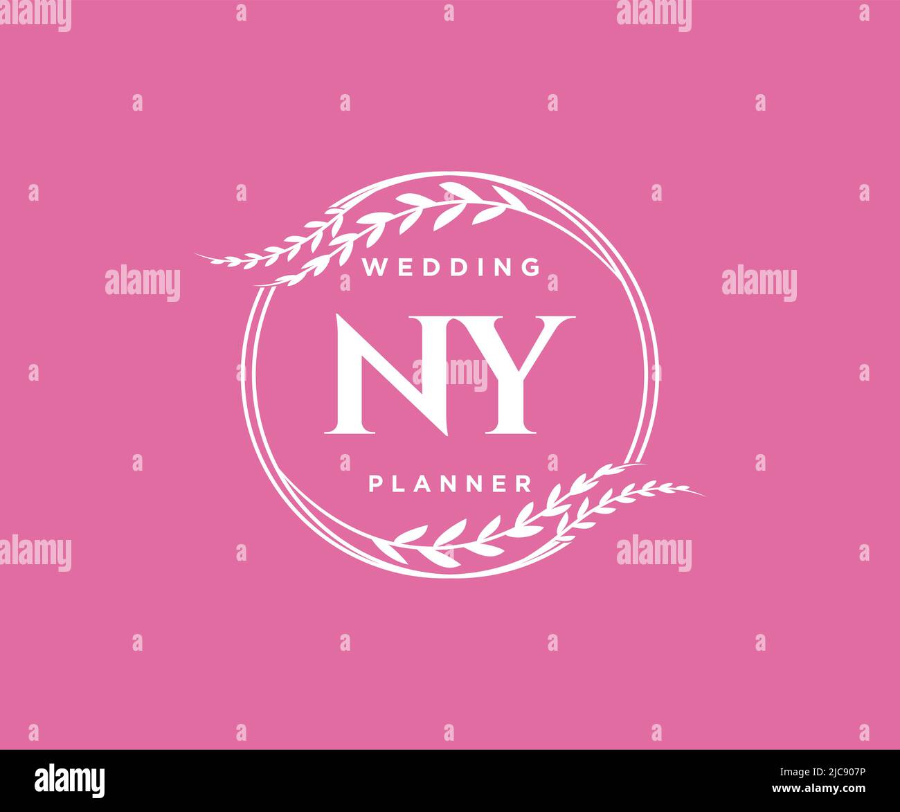 NY initiales lettre mariage monogramme collection de logos, dessin à la main moderne minimaliste et modèles floraux pour cartes d'invitation, Save the Date, élégant Illustration de Vecteur