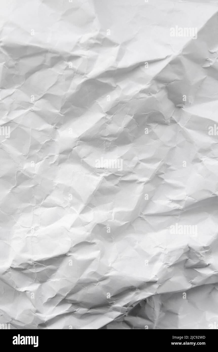 Arrière-plan abstrait de papier blanc froissé avec espace de copie Banque D'Images