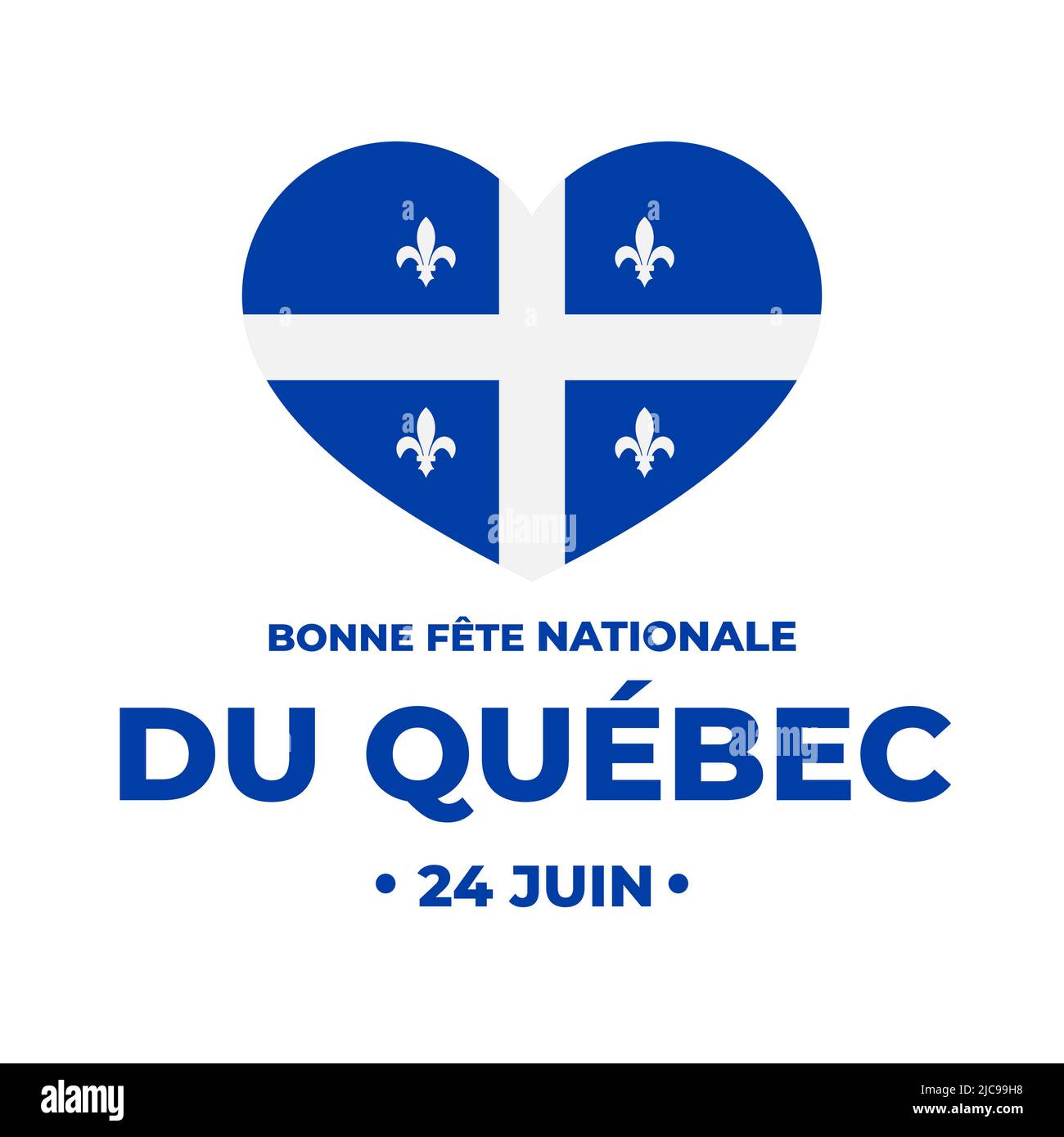 Bonne affiche typographique de la fête du Québec en français. Fête nationale  canadienne Saint Jean Baptiste à 24 juin. Modèle vectoriel pour bannière,  carte de vœux Image Vectorielle Stock - Alamy