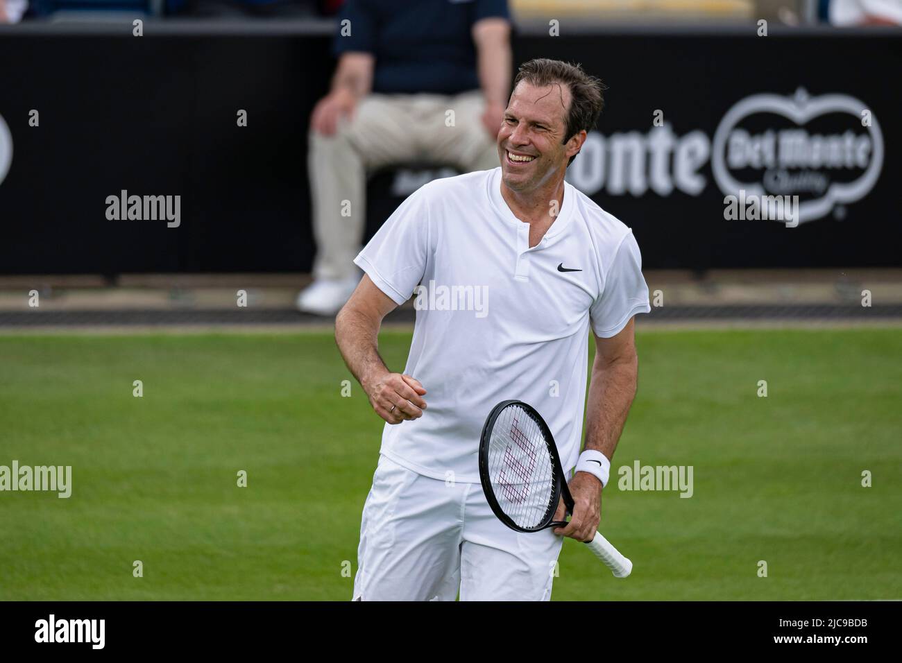 LONDRES, ROYAUME-UNI. 11 juin 2022. Greg Rusedski (GBR) et Sorana Cirstea (ROU) contre Marcos Baghdatis (CYP) et Petra Kvitova (ZCE) ont joué dans un match d'exposition pour célébrer son 40th anniversaire lors du Rothesay Classic Birmingham 2022 au Club du Prieuré d'Edgbaston samedi, 11 juin 2022 à LONDRES EN ANGLETERRE. Credit: Taka G Wu/Alay Live News Banque D'Images